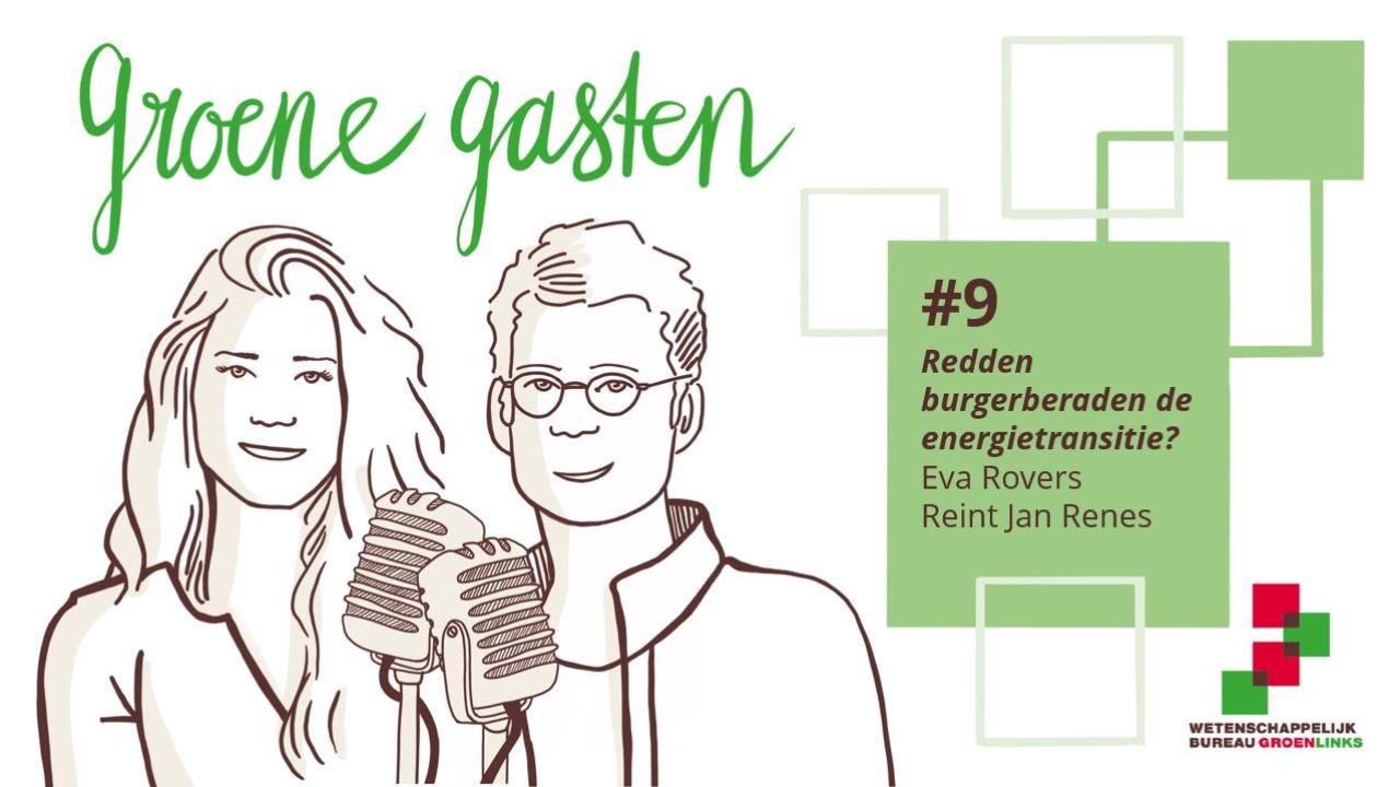 Illustratie van de presentatoren van podcast Groene Gasten #9